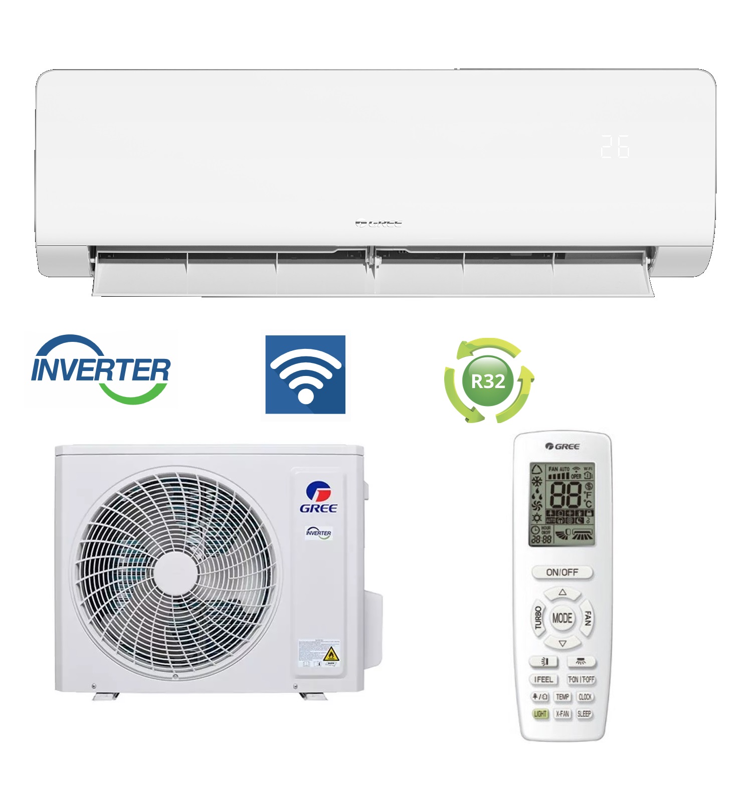 Настінний кондиціонер Gree Cosmo R-32 GWH(24)AWAXA-K6DNA1B/I  INVERTER + Wi-Fi